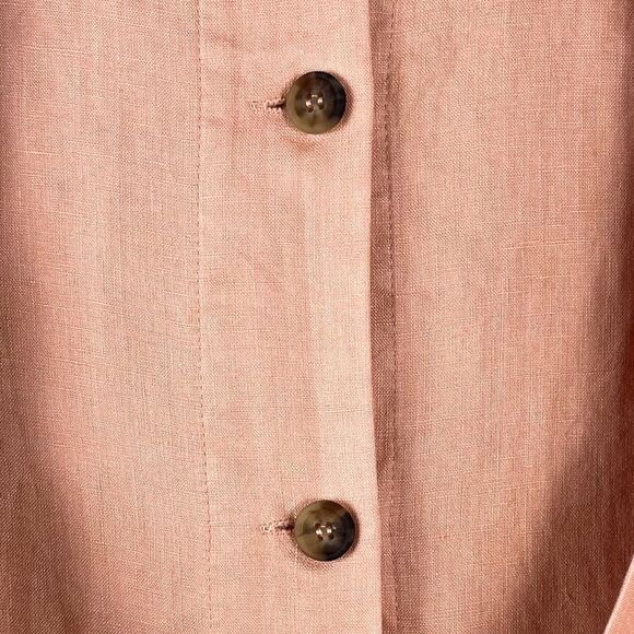 Mod Ref Salmon Peach Linen Front Tie Sleeveless Top Size L - Picture 8 of 10